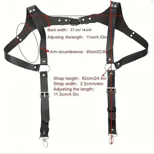 Men's Leather Body Chest Strap Sling Adjustable Buckle Shoulder Armor Shoulder Strap Punk Black Belt Club Party Carnival Clothing