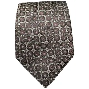 BISSE Necktie - Micro Fabric Men's Tie, Dark Patterned Tie, Men's Necktie