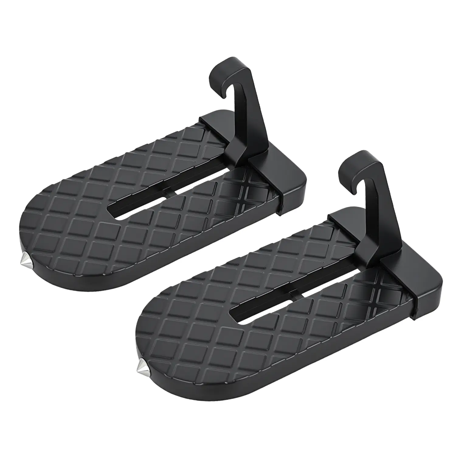 Nilight 2-Pack Black Folding Aluminum Alloy Automotive Car Door Step Hook - 400lb Max Load, Car Accessories with Glass Breaker Safety Hammer, Latch Pedal for Roof Access, Load Support Outdoor Tool for SUVs/Trucks, Ideal for Outdoor Activities