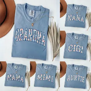 Custom Family Shirt Grandma Nana Mimi Gigi Mama Auntie, Floral Text Tee, Personalized Gift for Women, Mother's Day Gift,Custom Floral Letter Shirt, Gift for Her