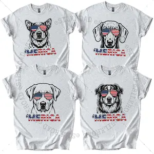Gildan 50+ Dog Funny 4th of July Shirt, Merica Golden Retriever Shirt, 4th of July Australian Shepherd Dog Shirt, Black Labrador Mom Gift, Patriotic Dog Tee, Maltese Lover Shirt, 4th of July Gift, 4th of July Shirt, 4th of July Dog, Ash Grey Color