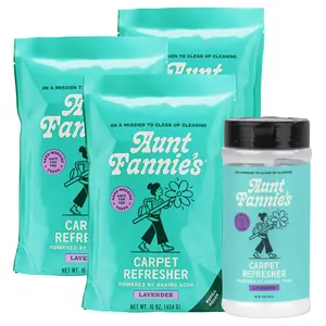 Aunt Fannie's Carpet Bundle Set: Includes One 16 oz Carpet Refresher Shaker and Three Refills, Lavender Scented Household Deodorizer