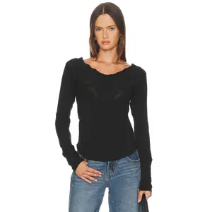 Free People Butterfly Cuff Top in Black