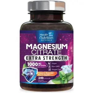 Magnesium Citrate Capsules 1000mg - Max Absorption Magnesium Powder for Muscle