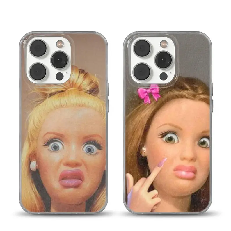 Middle Finger Doll Phone Case, Dolly Meme Phone Cover for iPhone 16e, 17 Pro Max