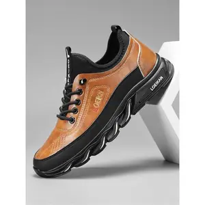 ??Size Runs Small, Size up1 size??Men's Sporty Lace Up Low Top Sneakers, Casual Comfortable Non-slip Walking Shoes, Fashionable Sneakers for Daily Wear, Athletic Walking Shoes