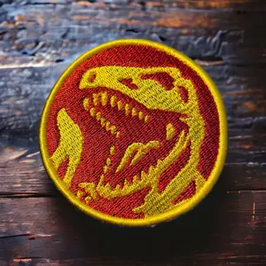 MMPR Mighty Morphin' Power Ranger Red Ranger Coin Logo Embroidered Patch 3"x3