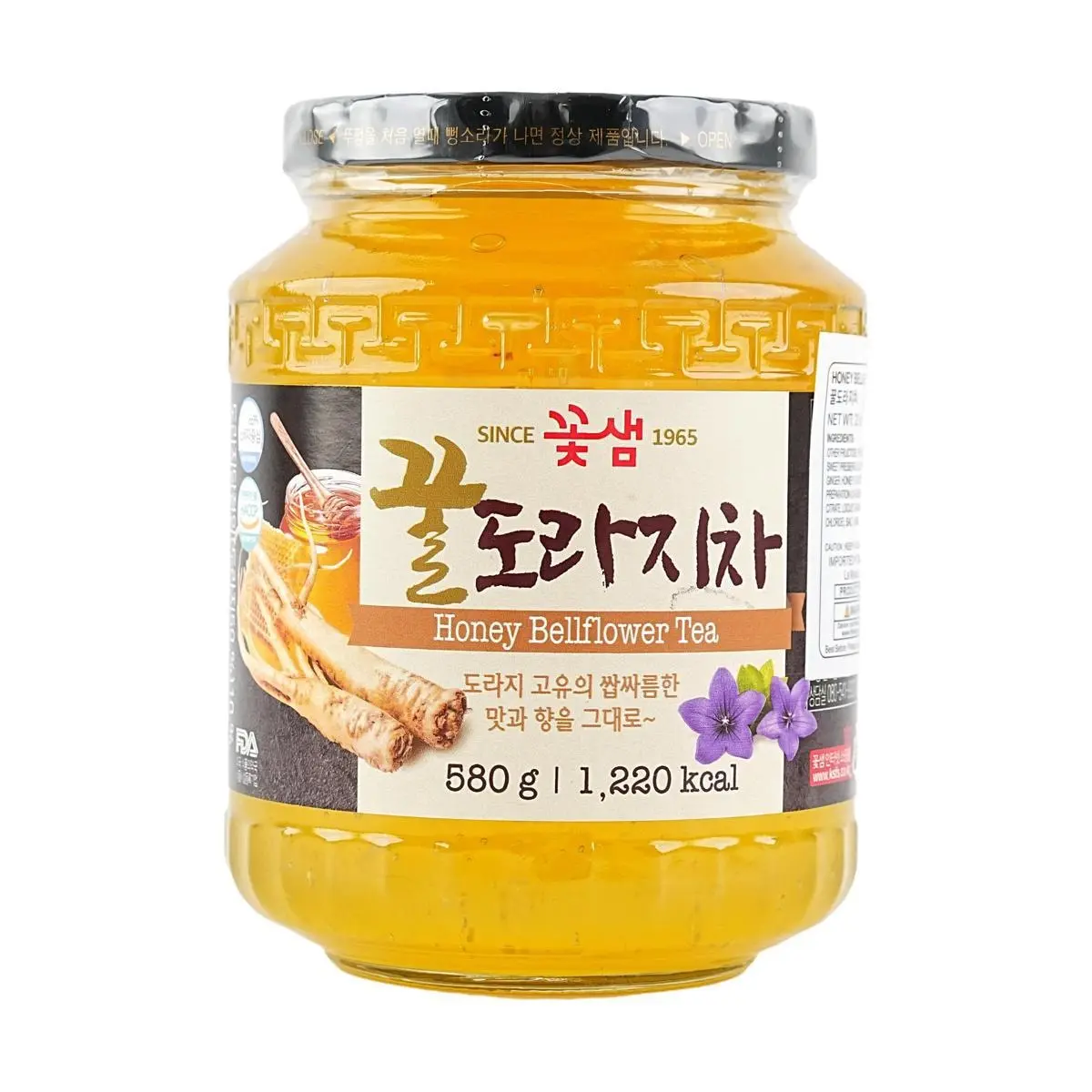 Kotsam Korean Bellflower Root Tea Honey 580g - Natural Herbal Drink for Sore Throat & Cough Relief