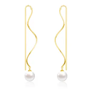 Moodear Dangle earrings for Women Dainty Long Hanging Chain Trendy Hypoallergenic Dangling Threader Earrings for fashion Non-Tarnish Jewelry for Merry Christmas
