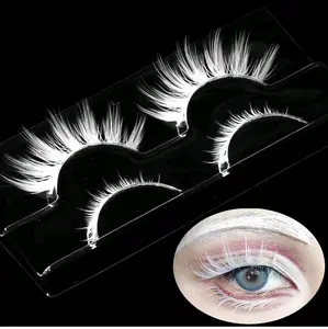 White False Lashes Upper & Bottom Extension Tools Japanese Anime Cosplay Natural Makeup Looking Masquerade Party Eye Lashes