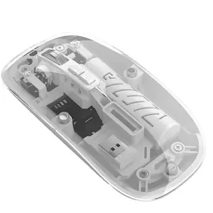 Transparent Bluetooth wireless mouse with power display for mobile phones, tablets, and laptops, dual mode