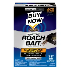 Roach Bait Stations for Indoor Pest Control, Fast-Acting Formula for Large and Small Roaches, Long-Lasting Protection Up to 6 Months, 12 Count