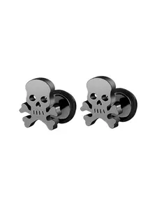 Punk Style Skull Design Earrings, Fashionable Stainless Steel Earrings for Men & Women, Trendy All-match Goth Jewelry for Birthday Gift