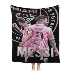 Leo Messi Blanket Football Fans Gifts Soft Flannel Blanket  Suitable For Sofa Beds Living Rooms Suitable For Children And Adults Birthday Gifts Holiday Party Home Decoration Halloween Blanket Christmas Blanket