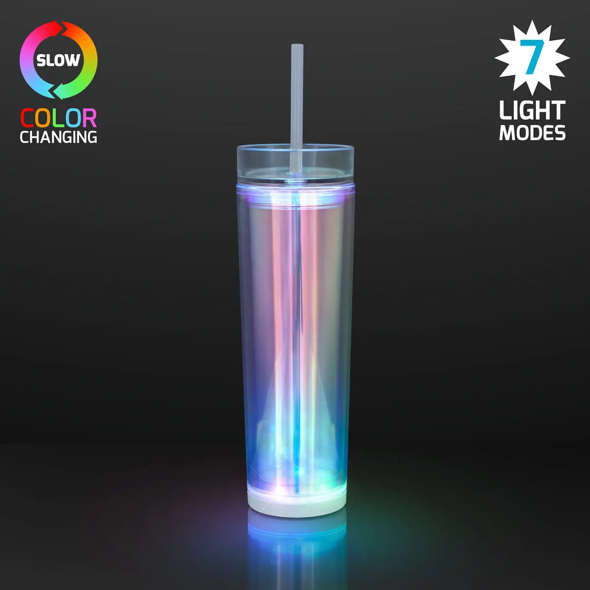 Iridescent LED Light Cup Tumbler