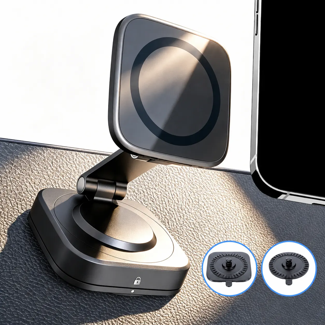 Aetow Car Phone Holder for Magsafe Car Mount [2026 Upgraded 2 Replaced Suction Pad] Vacuum Magnetic Phone Holders for Your Car 360° Adjustable Car Phone Mount for iPhone 17 Pro Max 16 15 14 13 12