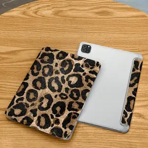 Luxury Leopard Print iPad Case, Fits iPad 10th Gen, iPad Air 5/4, iPad Pro 11 Inch, Smart Sleep Anti-Drop Leather Cover for Women