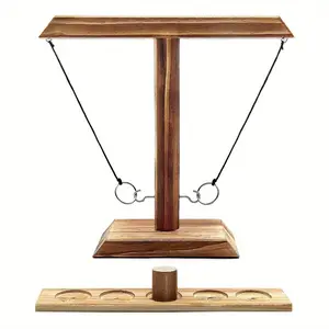 Ring Toss Game, 1 Set Wooden Ring Toss Toy, Creative Ring Toss Toy, Novelty & Gag Toy