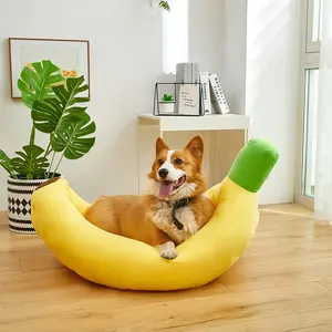 Pet Banana Bed, Detachable and Washable, Warm Fleece Dog Mat, Small to Medium Cat and Dog Pet Supplies, Cozy Animal Resting Spot
