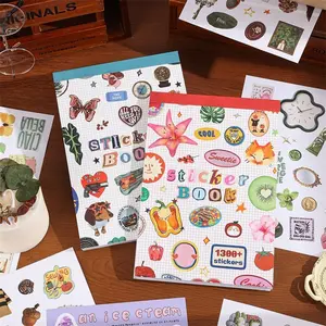 Aesthetic Sticker Book 1300+ Designs | Waterproof Stickers for Laptops, Planners & Gifts