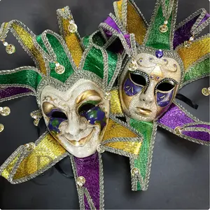 Couples Jester Venetian Mardi Gras Mask
