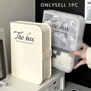 1pc Power Charging Cable Organizer, Desktop Cord Management Box, Phone Charger Plug Holder, Data Line Storage Case, Durable Storage Organizer, Desktop Organizer Bins, Multifunctional Organizer