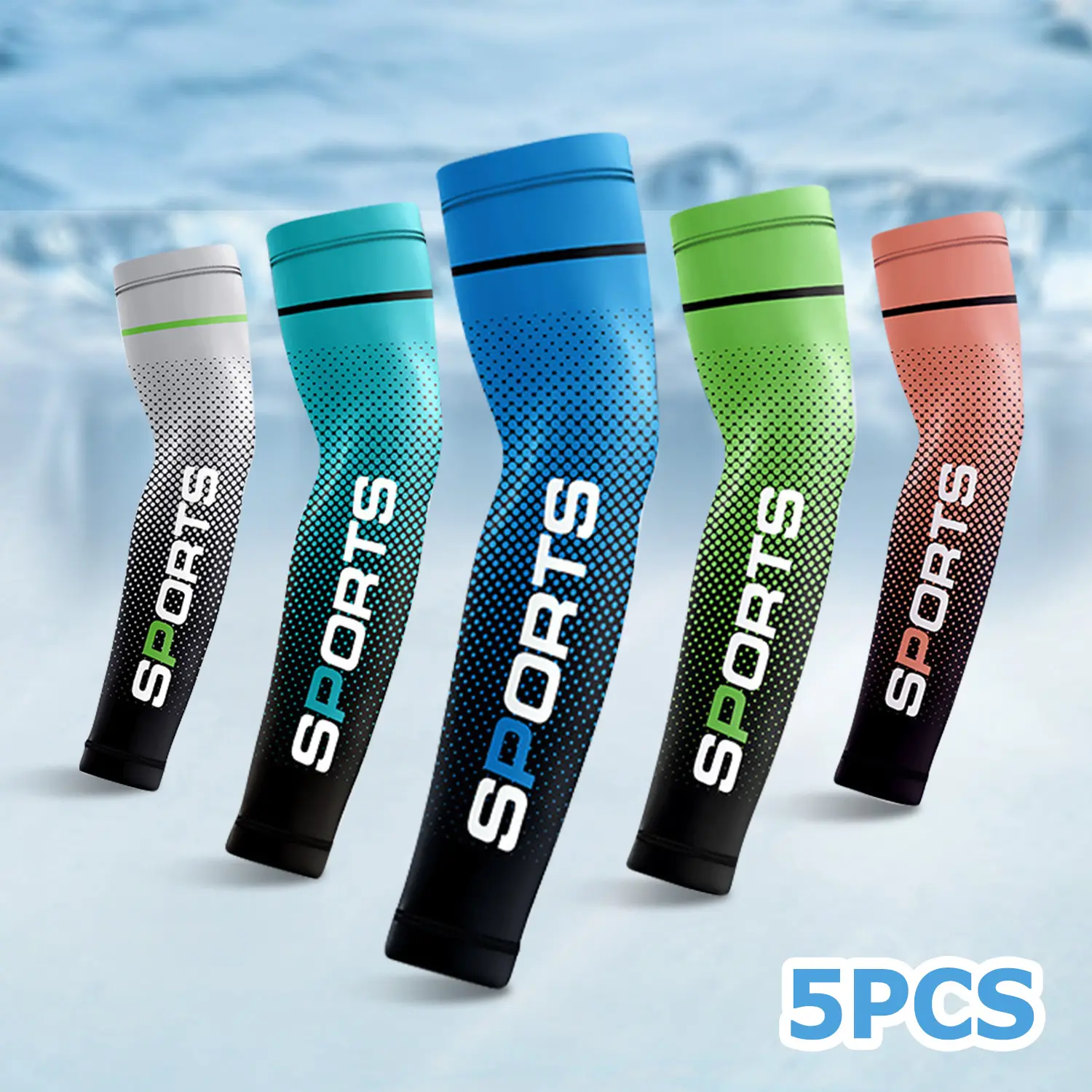5-Pack Ice Silk Cooling Arm Sleeves - UPF 50+ Sun Protection for Men & Women - Stay Cool Technology with Moisture-Wicking & Anti-Slip Grip - Perfect for Running, Cycling, Golf & Outdoor Work