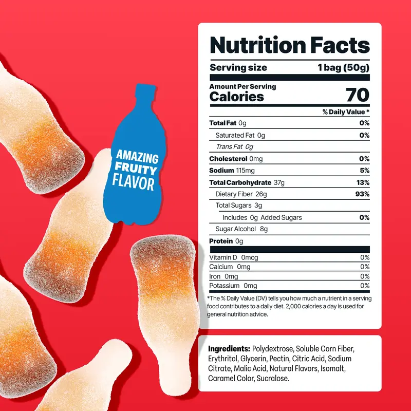 Shameless Snacks So Cool Cola Chewy Gummy Candy - Keto, Low Sugar, Gluten-Free, Glycerin-Infused Vegan Sweet Crave-Satisfy Low Calorie Candy, Erythritol & Sucralose-Sweetened High Fiber Boxed Set Office Snacks for Adults