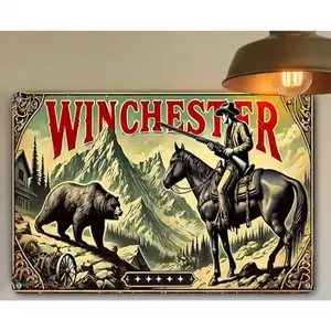 Vintage Ammunition Aluminum Wall Decor Sign Retro Garage Man Cave Office Bar Art Plaque for Home Industrial Interior Display