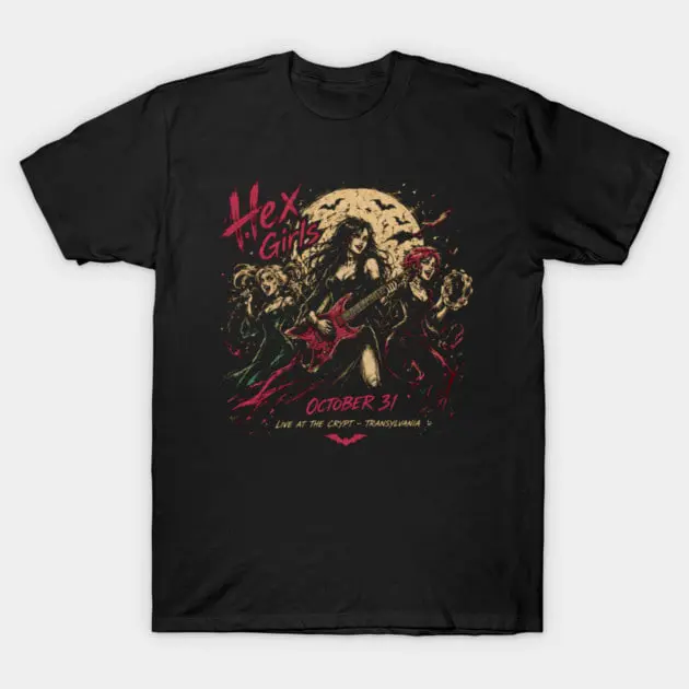 Hex Girls Live at the Crypt Transylvania Halloween Concert T-Shirt