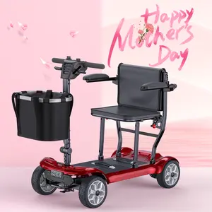 【Mother's Day Gift】ENGWE Ease Series Folding 4 Wheel Mobility Scooter 15/24/12.4 Miles Range 250W/270W Electric Powered with Detachable Basket Front Light for Seniors Adults Manufacturer Warranty,UL 2272 Certified