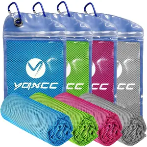 4 Pack Cooling Towels 40"x12", Cool Ice Towels for Neck & Face, Microfiber Soft Breathable Cool Rags for Gym Yoga Golf Running Camping Hot Weather