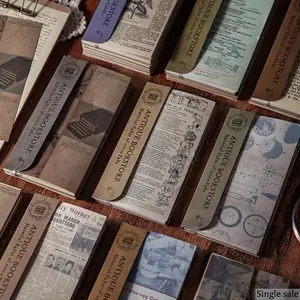 60 Sheets Vintage Decorative Paper for Scrapbooking, Antique Book Series DIY Journal Material, Random Color Crafting Paper for Handmade Projects