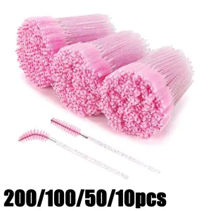 Disposable Eyelash Brush with Storage Container, Bendable Eyebrow Spoolies, Lash Brush for Lash Extensions, Eyebrow Spoolie, Castor Oil Brushes, Makeup, Handle, Cosmetic