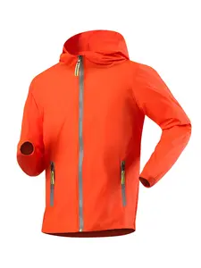 Men's Regular Fit Solid Color Windproof Hooded Jacket, Casual Breathable Sun Protection Jacket for Outdoor Cycling, Men's Outerwear for Summer, Menswear