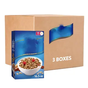 Crunchy Oat Bran Breakfast Cereal – High-Fiber Family Cereal, Original Flavor (3 Boxes)