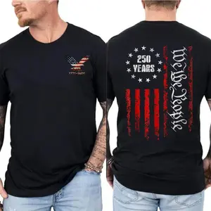 Patriotic Eagle American Flag T-Shirt 250th Anniversary 1776-2026 Printed T-Shirt for the Independence Day of the United States Made in the USA
