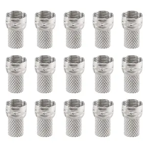 15 Pcs RG6 F-Type Twist-On Coax Coaxial Cable Connector Male for CCTV Camera