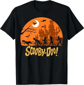 Scooby-Doo The Gang Halloween Silhouette Logo T-Shirt