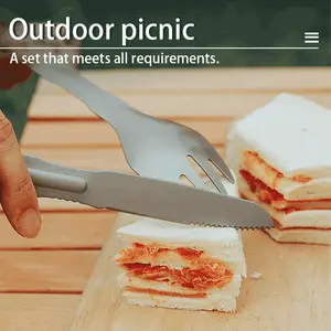 Multi-functional knife, fork and spoon three-in-one tableware, creative outdoor food holder, detachable multi-purpose tableware