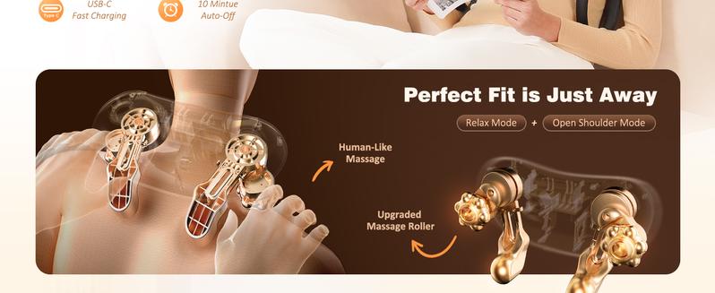 KNOZE Neck and Shoulder Massager with Heat, Cordless Back and Neck Massager, Upgraded Graphene Heating, 4D Shiatsu Deep Kneading Massage for Shoulder, Back,Leg,Pain Relief, Portable Gifts for Dad Mom Friend