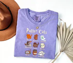 Comfort Colors® Potter Cat Shirt, Funny Cats Shirt, HP Lover Gift, Hp Fall Gift, HP Fall Shirt, Universal Studios Trip Shirt