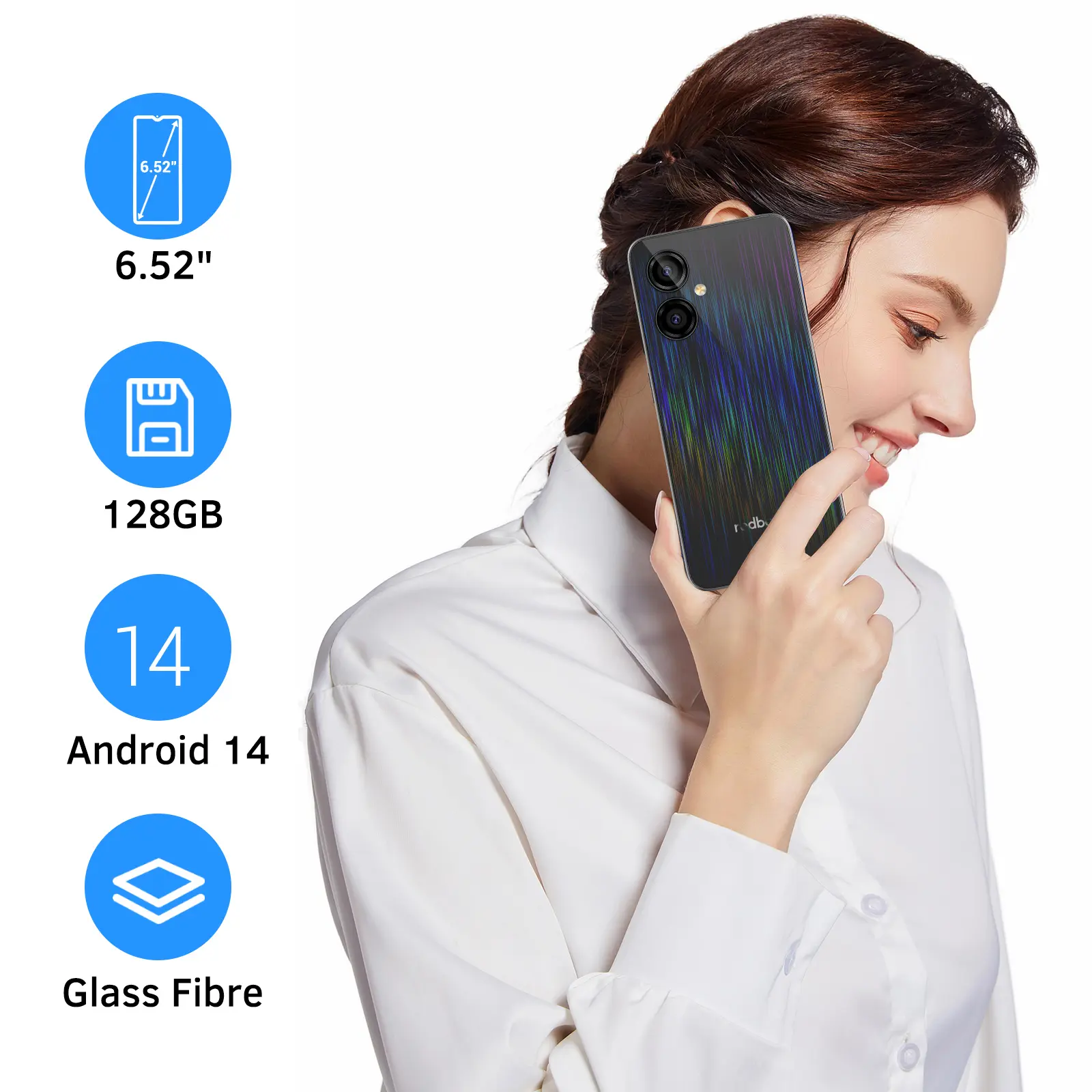 Redbeat D5 Android 14 ,6.52 Inch HD,Octa-Core 6GB (3+3) RAM+128GB