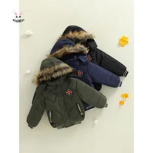 Toddler Boys Premium Puffer Jacket Thick Warm Hooded Long Sleeve Winter Coat with Pockets Casual