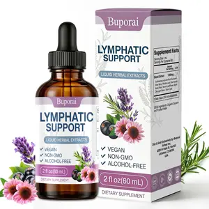 Buporai Lymphatic Drops — Formulated with Natural Ingredients (Including Echinacea & Elderberry) | Blue Vervain | Vegan | Alcohol-Free | Non-GMO |