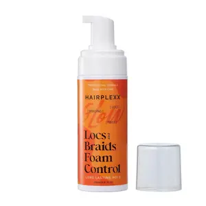 Hairplexx Glow Locs & Braids Foam Control - Frizz Taming & Fast-Drying Styling Mousse for Braids Locs & Twists - Long-Lasting Hold & Scalp-Calming Formula - Tea Tree Leaf & Castor Oil 5.07oz