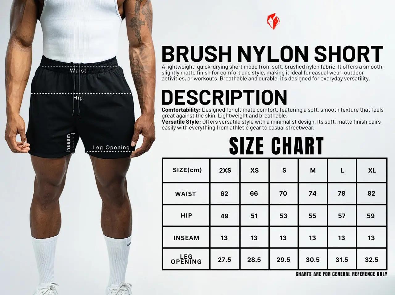 EKKO Blank Brushed Nylon Shorts 5” Inseam