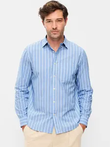 Old Navy Men's Classic Fit Everyday Striped Poplin Shirt
