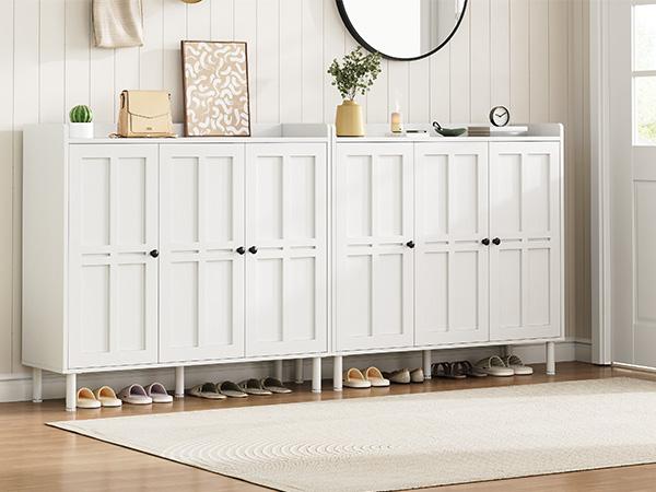 with 3 Doors, 30 pairs shoe Storage Cabinet , 40 inch Fammhouse shoe Rack shoe Organizer Cabinet for Entpway