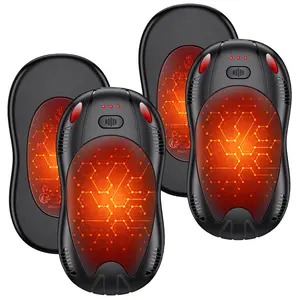 Hand Warmers Rechargeable 4 Pack,10000mAh Portable Reusable Hand Warmer,USB Rechargeable Hand Warmer 3 Heat Levels Up To 55°C For Raynauds,Outdoor,Camping,Women Mens Gifts